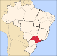 Map of Brazil highlighting the state