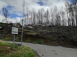 Acesso à aldeia após o incêndio devastador em outubro de 2017