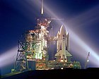 Space Shuttle Columbia on the launch pad, STS-1