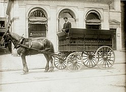 Guaranteed Pure Milk Company delivery wagon No. 36, Montreal, QC, about 1910