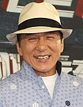 Jackie Chan in 2016 at the launch of Bleeding Steel Press Conference, Sydney Opera House.