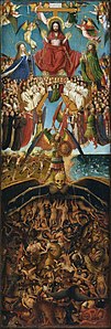 Crucifixion and Last Judgement diptych, right panel, by Jan van Eyck (cropped by Samsara)