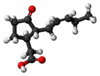 Ball-and-stick model of jasmonic acid