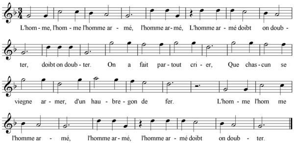 The tune "L'homme armé"