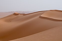 Landscape of Idehan Ubari dunes.