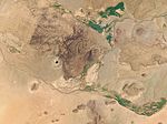 Satellite image of volcanic fields in Sahara