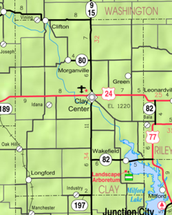 KDOT map of Clay County (legend)