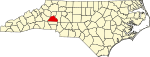 State map highlighting Catawba County