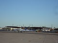 Oxford Aviation Academy's airplanes Piper PA-28 Warrior, as seen from the apron