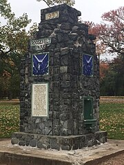 Roosevelt Park stone monument (side)