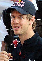 Sebastian Vettel wearing a hat