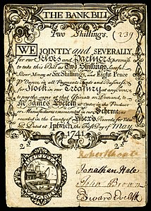 Currency of the Province of Massachusetts Bay at Early American currency, by the Province of Massachusetts Bay