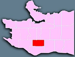 Location of Oakridge in Vancouver