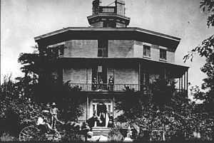 Photograph, possibly as early as 1856, showing the house in its original state.