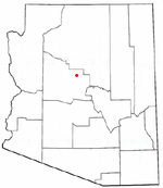 Location of Clarkdale in Yavapai County, Arizona.