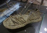 Esparto fiber espadrille used in Roman mining work. Museum Arq. of Cartagena.