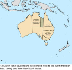 Map of British claims to Australia; for details, refer to adjacent text