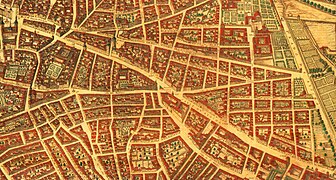 Detail of the street in the Teixeira map (17th century)