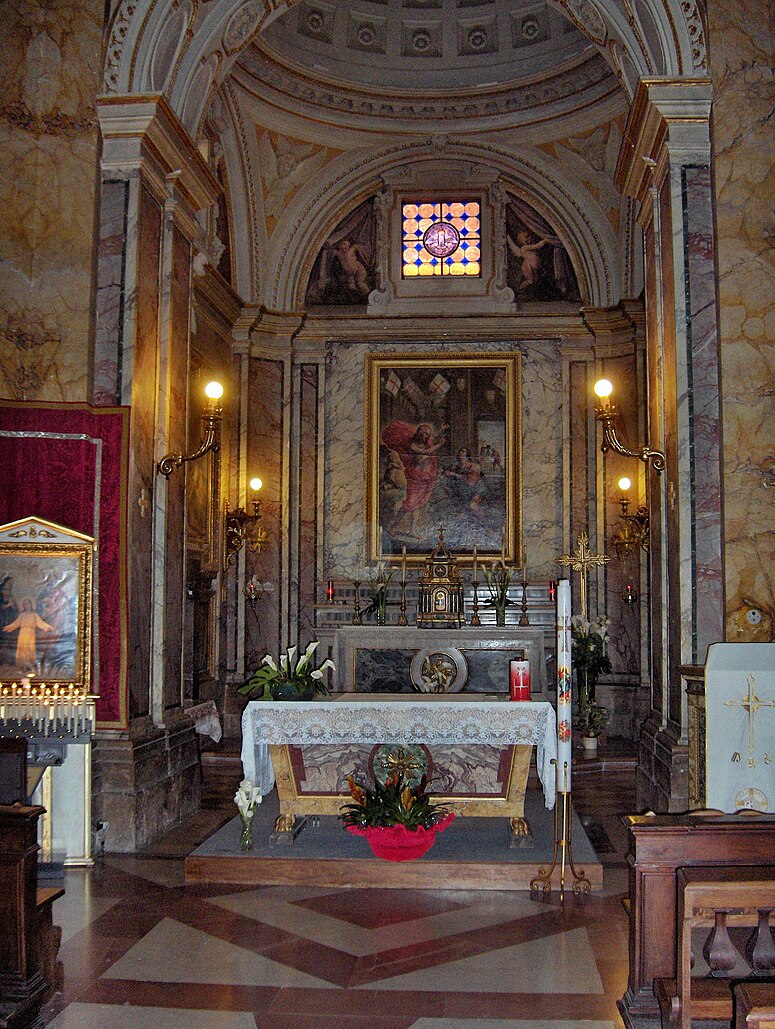 Annunciation by Cesare Sermei (1627-30), Main altar of the Chiesa Nuova, Assisi