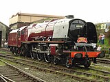 As No. 46229, Duchess of Hamilton in semi-streamlined condition at Tyseley Locomotive Works, 6 May 2006.
