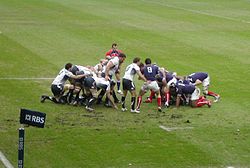 Une mêlée lors du Tournoi des Six Nations 2010