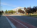 East and north façades and cycle lane