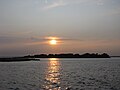 Sunset over the Fire Island Inlet, south of Long Island, New York