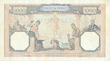 1000 francs Cérès et Mercure, Face verso