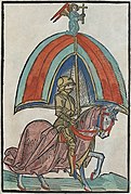 Gothic plate armour, from a German book illustration published 1483