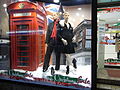 A replica of a K6 in a British themed shop window in Hong Kong