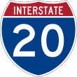 Panneau de l'Interstate 20