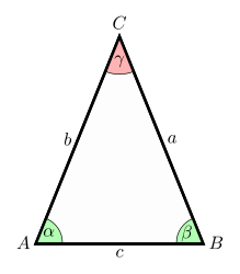 Ein gleichschenkliges Dreieck, da gilt: '"`UNIQ--postMath-00000002-QINU`"' und a = b