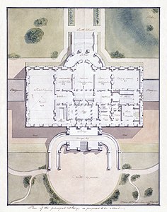 White House architectural plan, by Benjamin Henry Latrobe (edited by Durova)