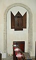 St Margaret's parish church: blocked Norman north doorway in north aisle