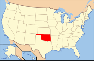 地图中高亮部分为奧克拉荷馬州