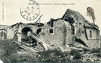 Ruines de l'église en 1918.