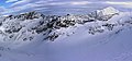 Phalanx Mountain (left) and The Spearhead (right) from the west at Blackcomb ski area