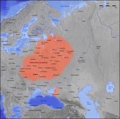 Mapa do Rus' de Quieve antes das campanhas de Esvetoslau em meados do século X.