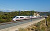 A RENFE class 103 train on the Madrid-Barcelona line in 2012