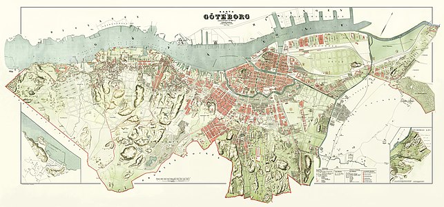 1888 map of Gothenburg, by Ludvig Simon