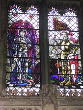 War Memorial window in St Leonard, Wollaton.Nottinghamshire. Remembers James Cosmo Russell (1878-1917) killed at Ypres.