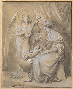 Vierge à l'Enfant adorée par un ange jouant du luth, New York, Metropolitan Museum of Art.