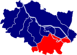 Location of Krzyki within Wrocław