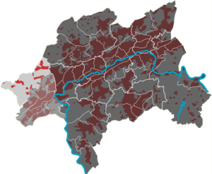 Lage des Quartiers Schöller-Dornap im Stadtbezirk Vohwinkel