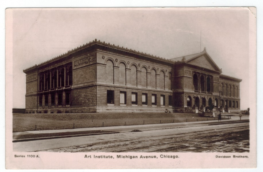 Art Institute, Chicago circa 1907 postcard (front)