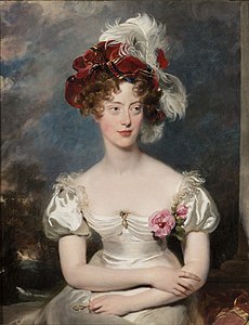 Portrait of the Duchess of Berry by Thomas Lawrence, 1825. A painting of Princess Louise's mother