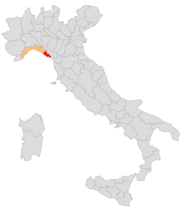 Circondario di Levante – Localizzazione