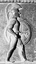 Relief de hoplite sur le cratère de Vix