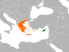 Location map for Cyprus and Greece.