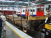 Rail wagon RW814, a bogie flat wagon for carrying rails.